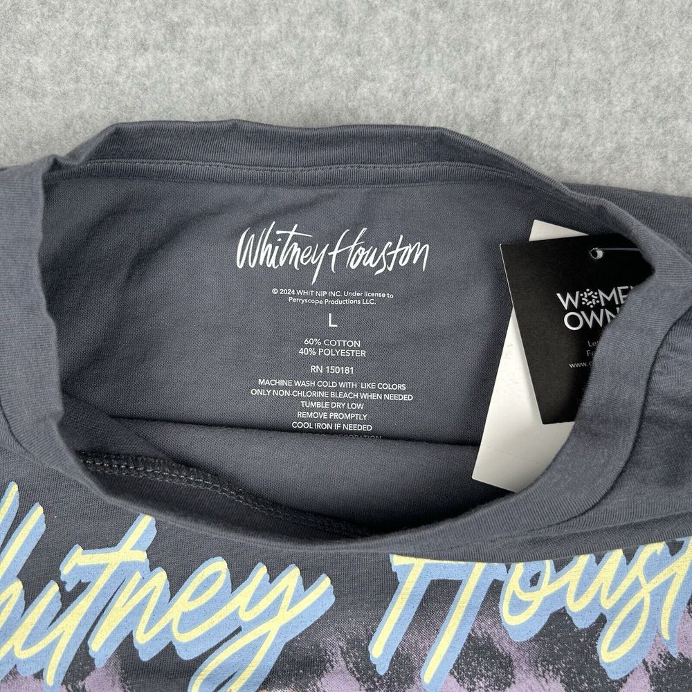 Whitney Houston Graphic Womens Sz L Crop T-Shirt I'm Your Baby Tonight - Picture 2 of 6